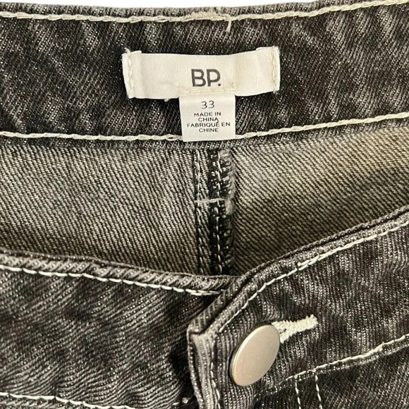 BP Black Contrast Stitch Wide Leg Carpenter Jeans 33 - Picture 5 of 5